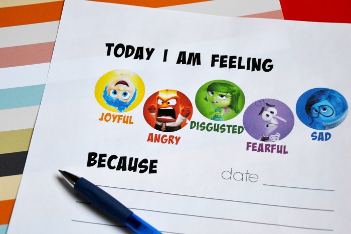 Inside Out feelings journal