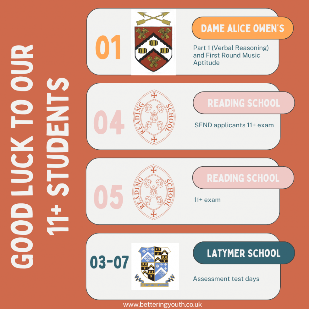 11+ exam dates for reading school, dates for latymer, and dates for Dame Alice Owens